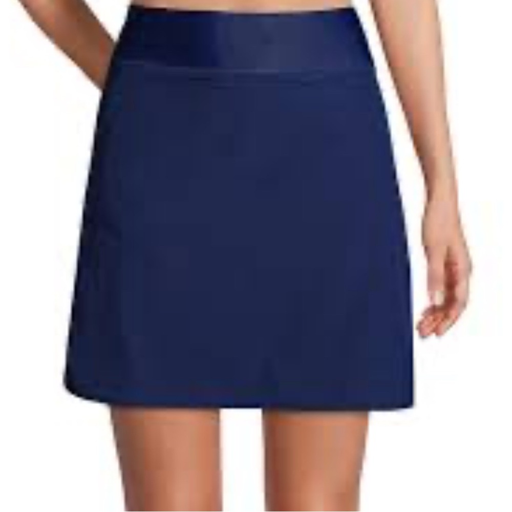 New Lands' End Dark Blue athletic skirt skort 14  $78 yoga tennis Anthropologie